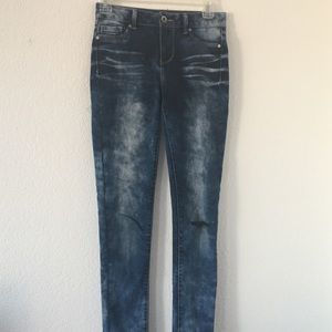 High Waisted Acid Wash Blue Spice Skinny Jeans